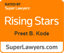 Logo Recognizing Kode Law Firm's affiliation with Rising Stars
